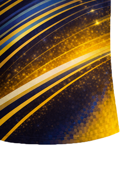 Custom Blue & Yellow Racing-Themed Pit Crew Shirt