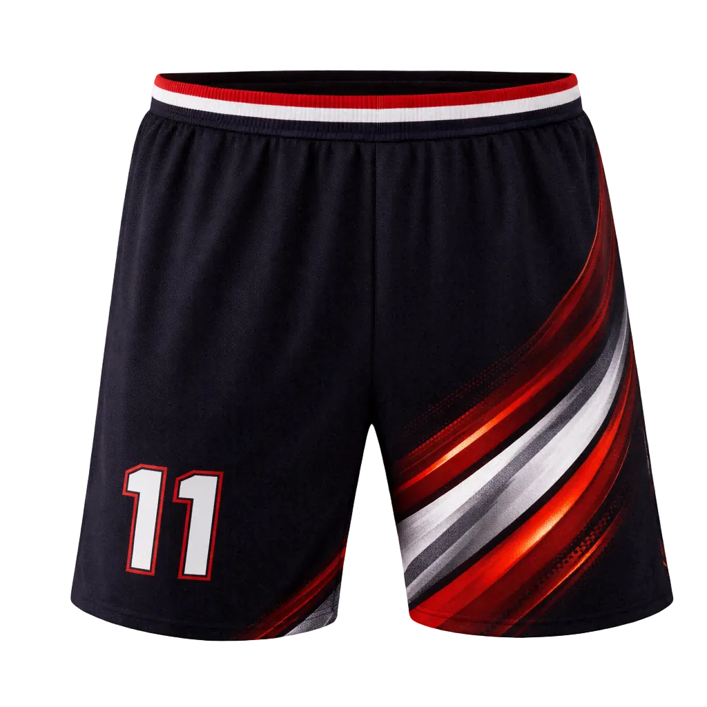 Customizable Black Red White Striped Soccer Jersey - Team Soccer Set