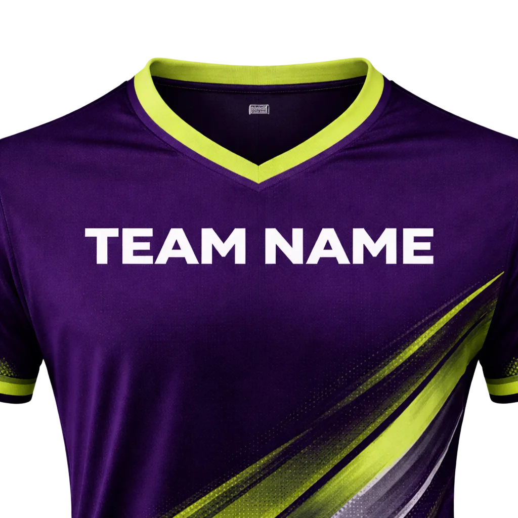 Customizable Purple Lime Green Striped Soccer Jersey - Team Soccer Set