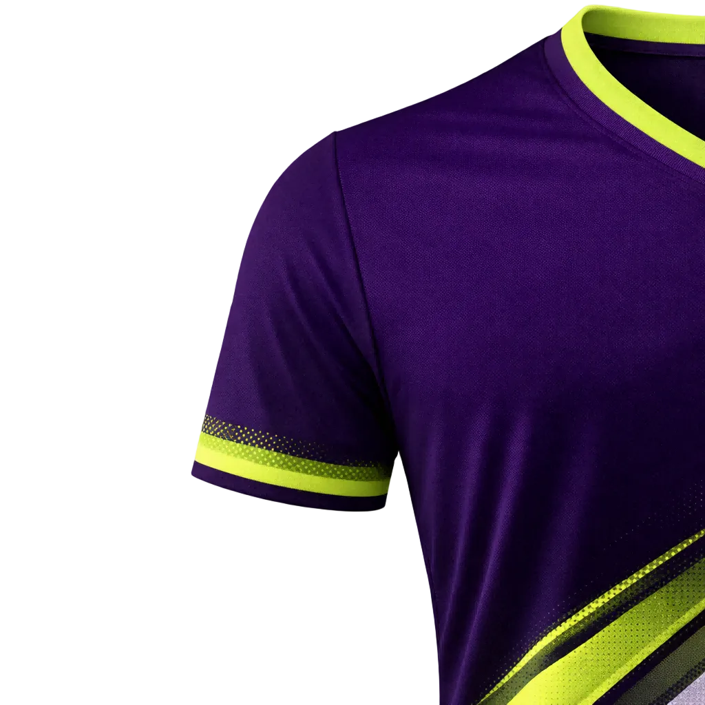 Customizable Purple Lime Green Striped Soccer Jersey - Team Soccer Set