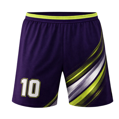 Customizable Purple Lime Green Striped Soccer Jersey - Team Soccer Set