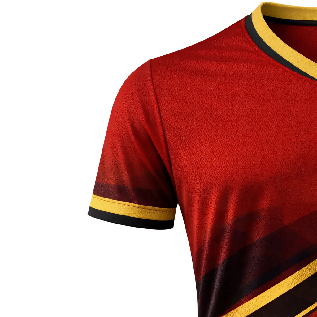 Customizable Red Gold Striped Soccer Jersey - Team Soccer Set