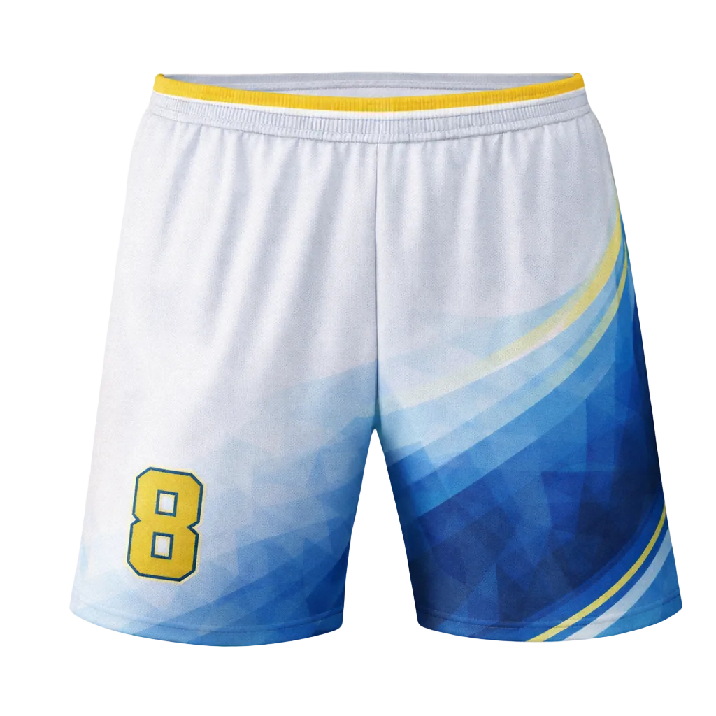 Customizable White Blue Yellow Gradient Soccer Jersey - Team Soccer Set