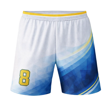 Customizable White Blue Yellow Gradient Soccer Jersey - Team Soccer Set
