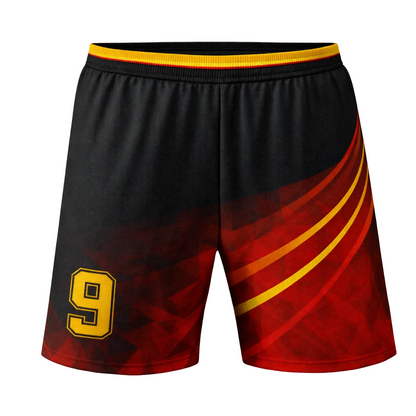 Customizable Black Red Gold Striped Soccer Jersey - Team Soccer Set