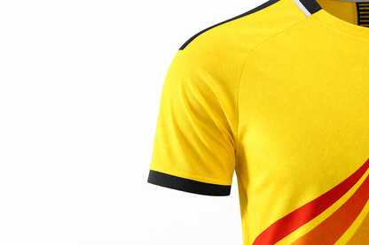 Customizable Yellow Black Red Striped Soccer Jersey - Team Soccer Set