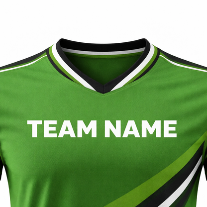Customizable Green Black Striped Soccer Jersey - Team Soccer Set