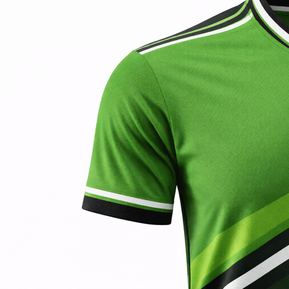 Customizable Green Black Striped Soccer Jersey - Team Soccer Set