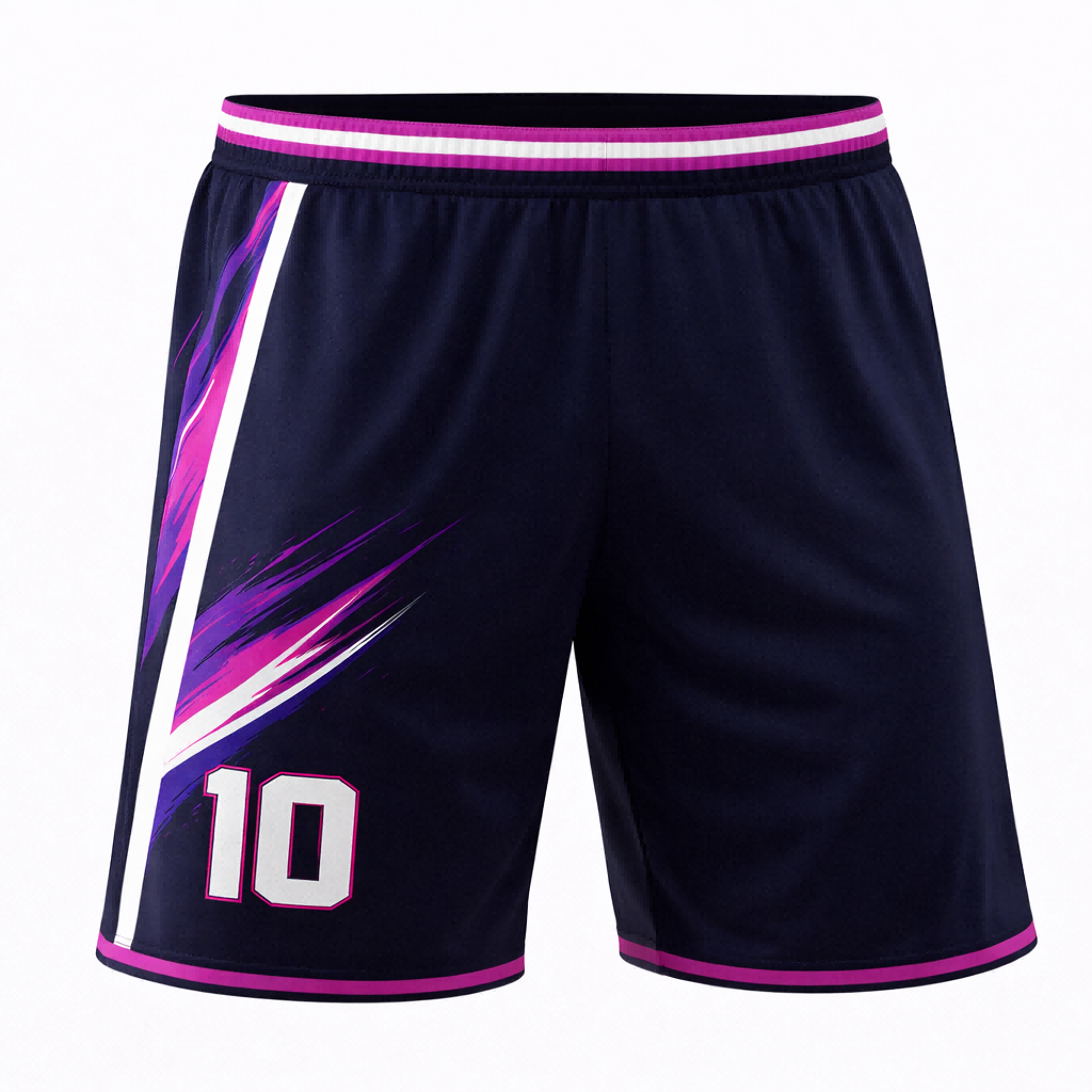 Customizable Navy Pink Purple Brushstroke Soccer Jersey - Team Soccer Set
