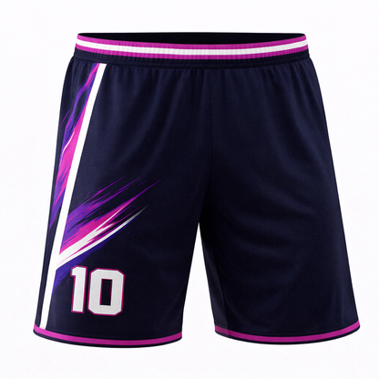 Customizable Navy Pink Purple Brushstroke Soccer Jersey - Team Soccer Set