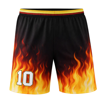 Customizable Red Flame Design Soccer Jersey - Team Soccer Set