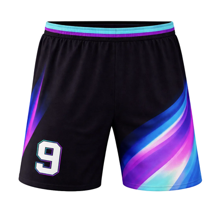 Customizable Black Blue Purple Gradient Soccer Jersey - Team Soccer Set