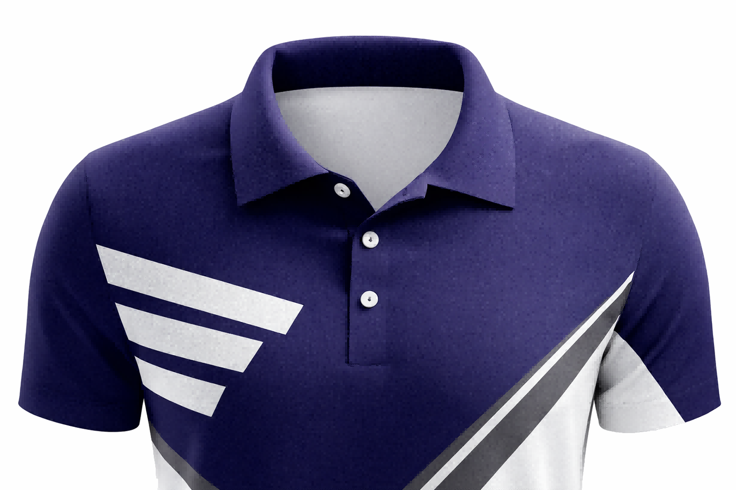 Modern Purple & White Geometric Sublimation Polo Shirt