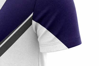 Modern Purple & White Geometric Sublimation Polo Shirt