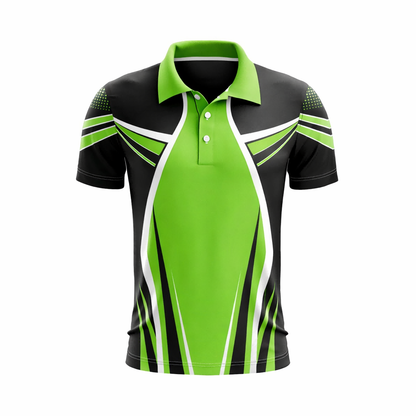 Black & Bright Green Athletic Sublimation Polo Shirt