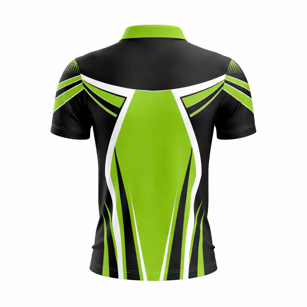 Black & Bright Green Athletic Sublimation Polo Shirt