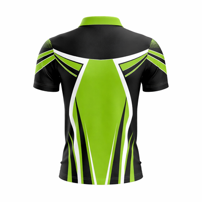 Black & Bright Green Athletic Sublimation Polo Shirt