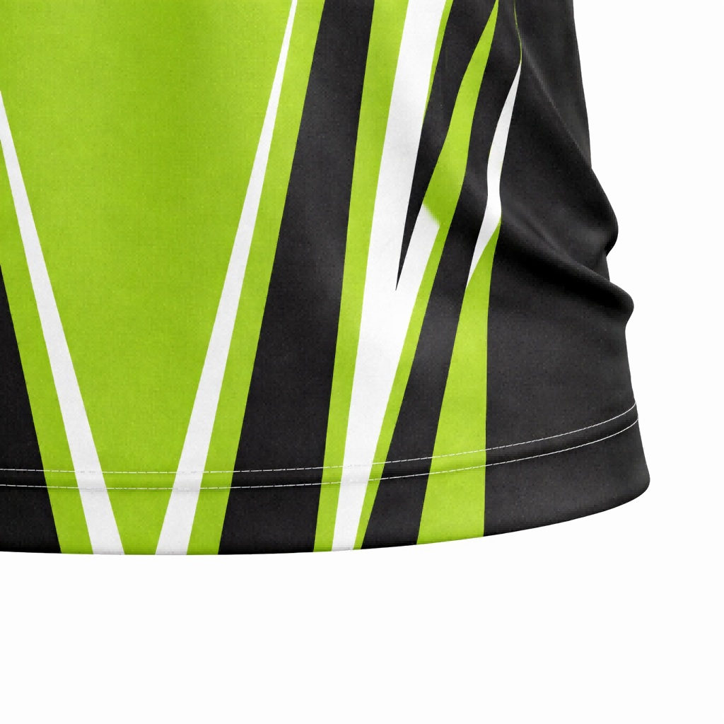 Black & Bright Green Athletic Sublimation Polo Shirt