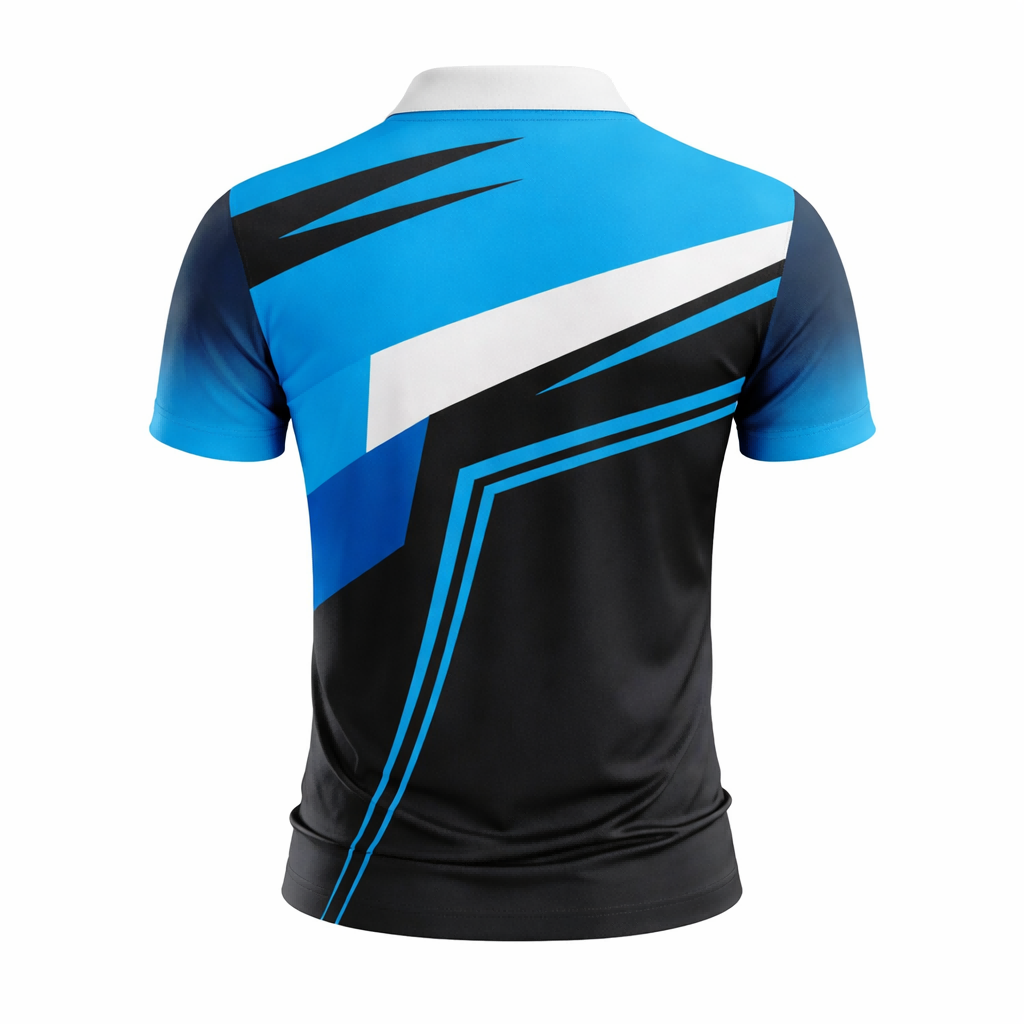 Blue & Black Sublimation Polo Shirt