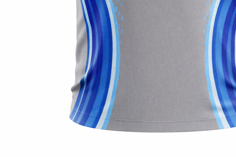 Gray & Blue Wave Accent Sublimation Polo Shirt