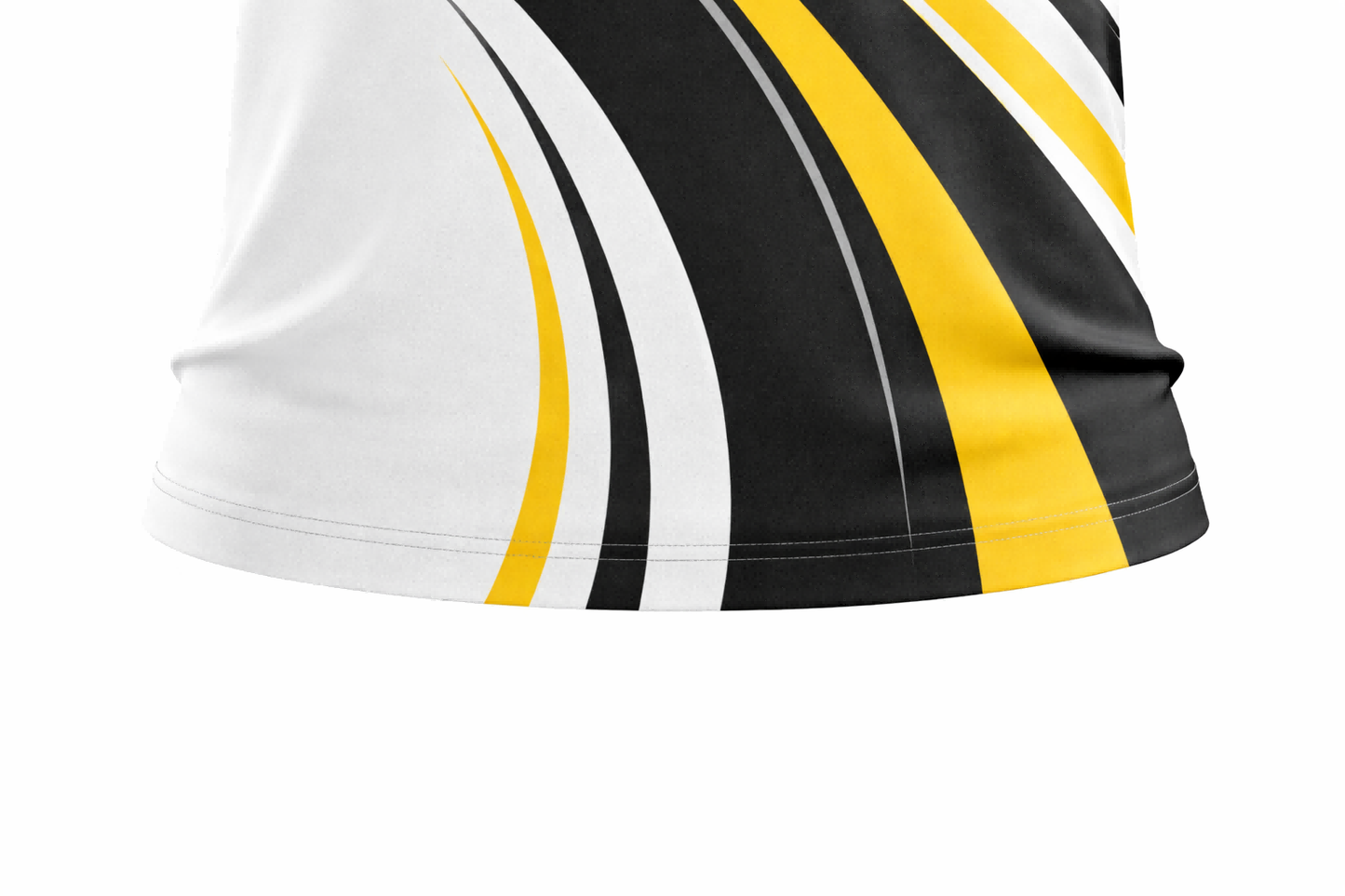 White & Black-Yellow Swirl Sublimation Polo Shirt