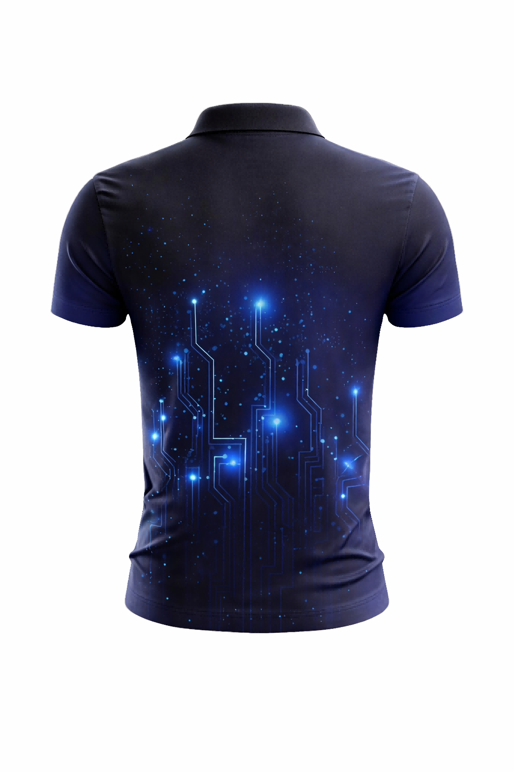 Blue Circuit Board Tech Sublimation Polo Shirt