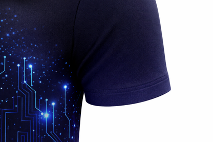 Blue Circuit Board Tech Sublimation Polo Shirt