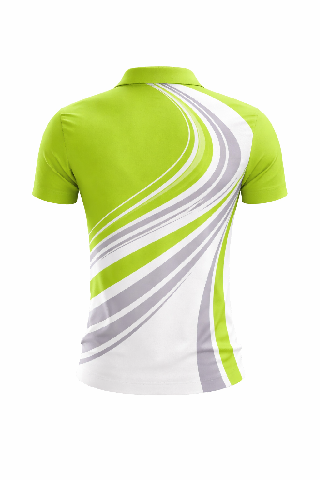 Lime Green & Gray Swirl Sublimation Polo Shirt