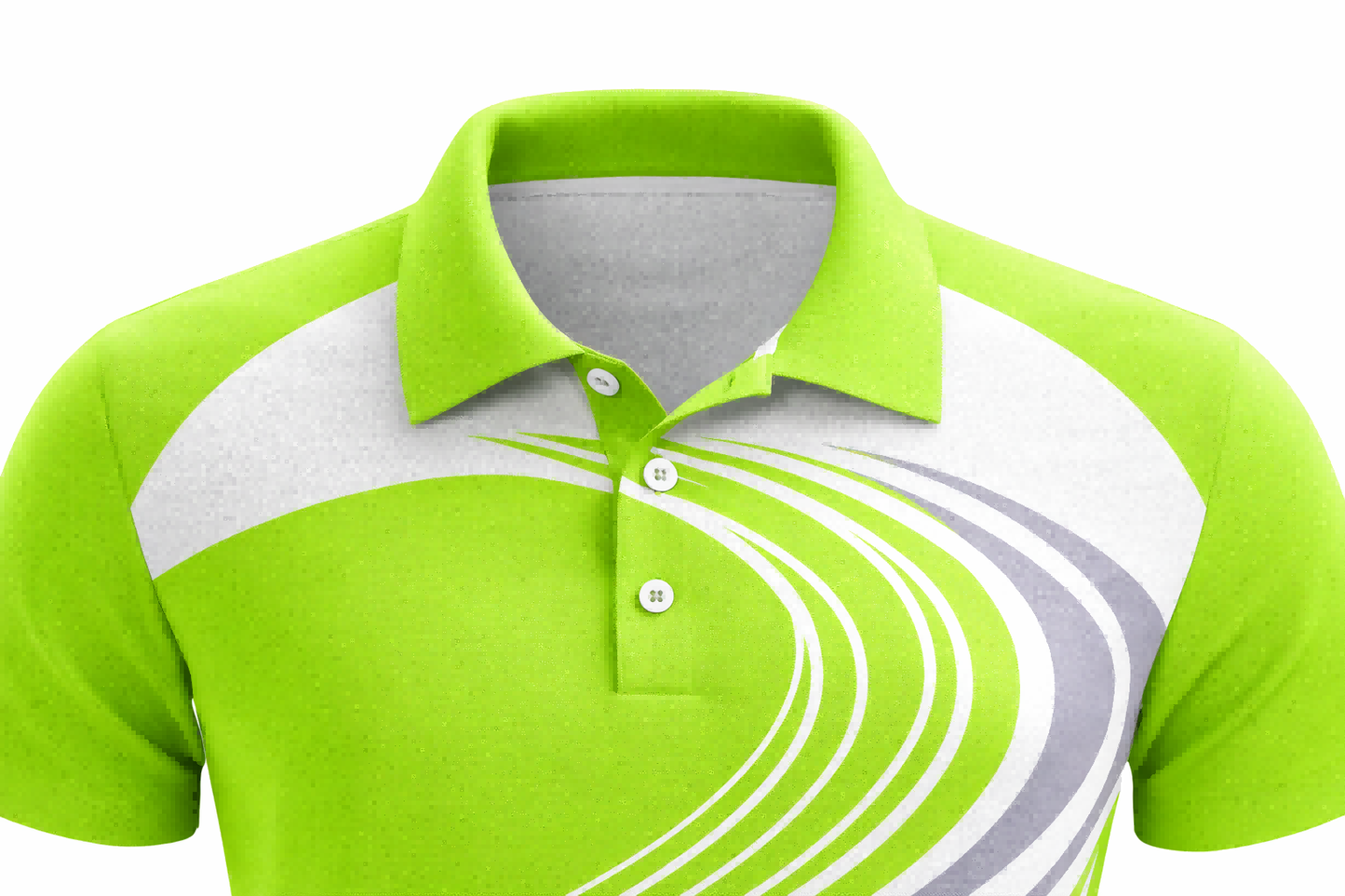 Lime Green & Gray Swirl Sublimation Polo Shirt