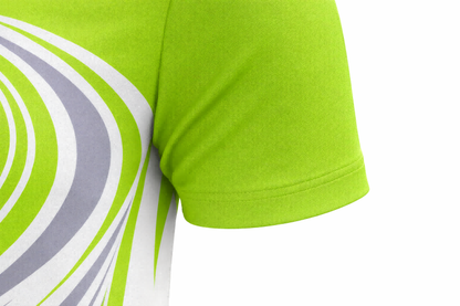 Lime Green & Gray Swirl Sublimation Polo Shirt