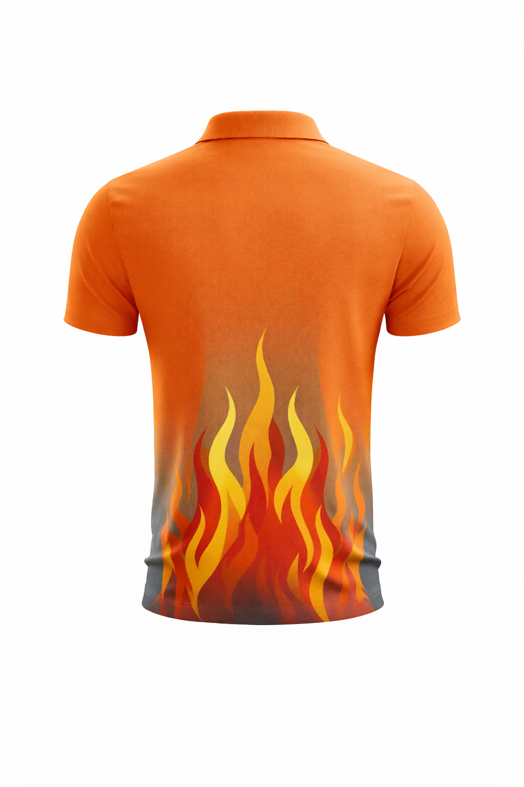 Orange Flame Accent Sublimation Polo Shirt