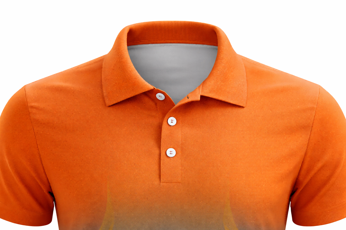 Orange Flame Accent Sublimation Polo Shirt