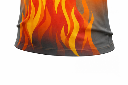 Orange Flame Accent Sublimation Polo Shirt